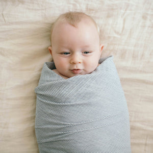 Organic Gray Stripe Baby Blanket